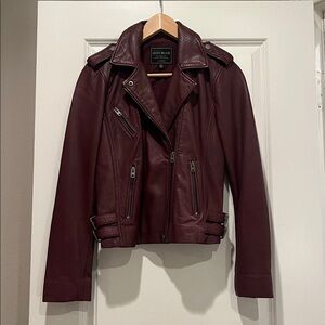 Lucky Brand Women's Deep Red Leather Jacket